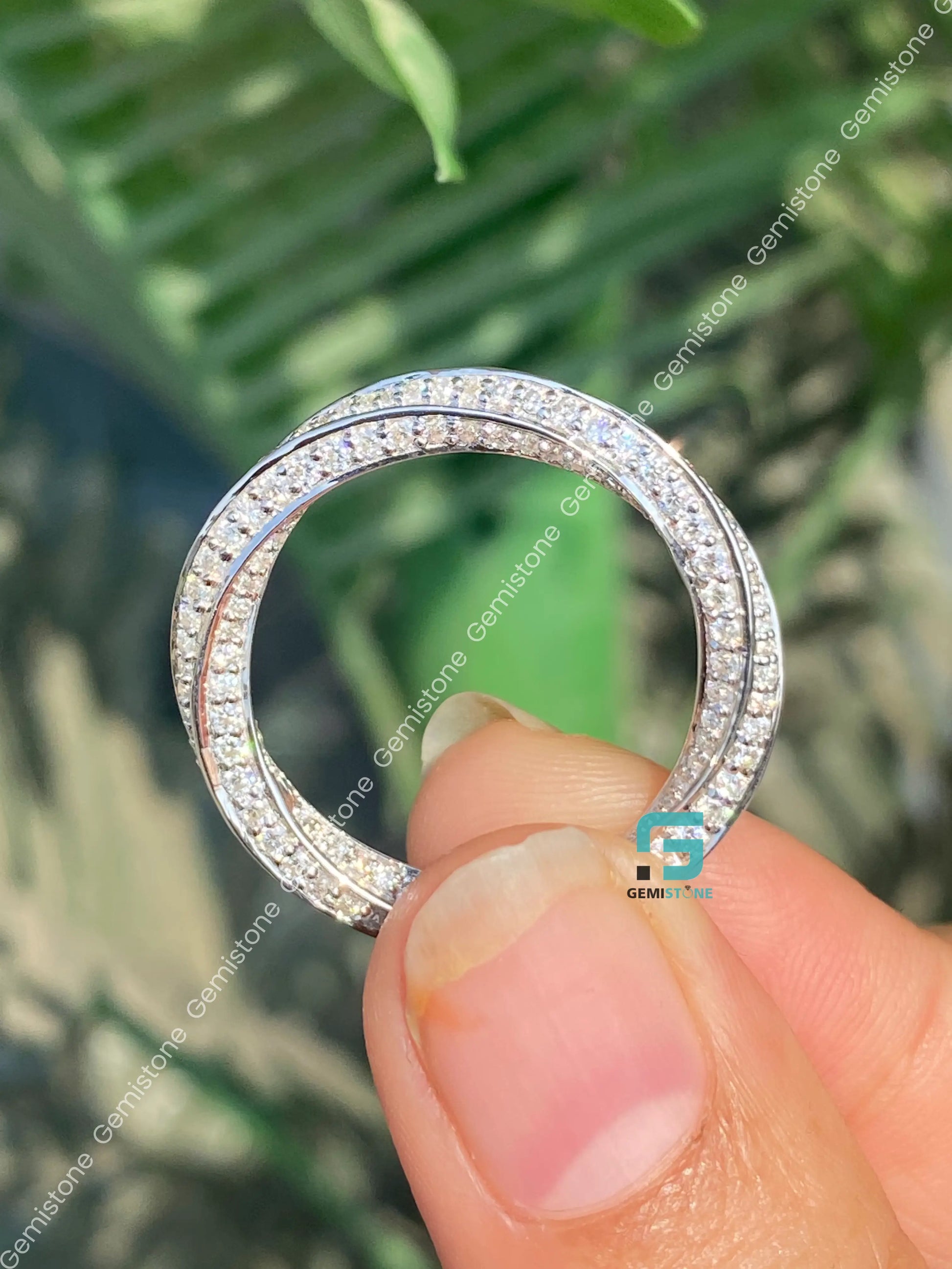 Twisted Moissanite Wedding Band For Women