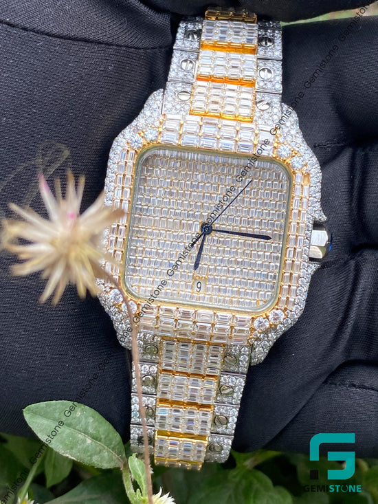Two-Tone-Baguette-Diamond-Cartier-Watch