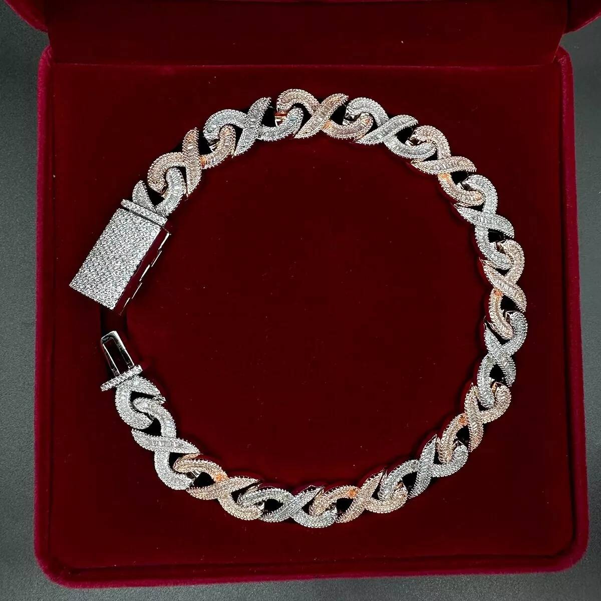 20MM Heavy Hip Hop Moissanite Baguette Link Cuban Chain Choker 22"