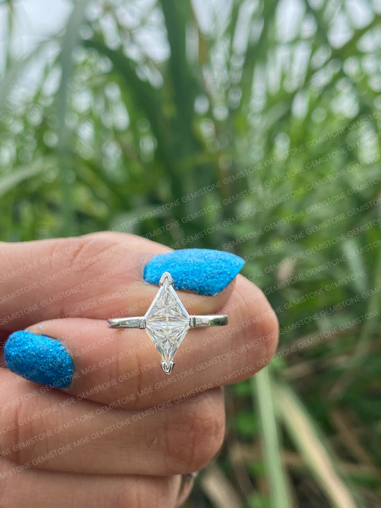 Two Stone Triangle Moissanite Geometrical Engagement Ring