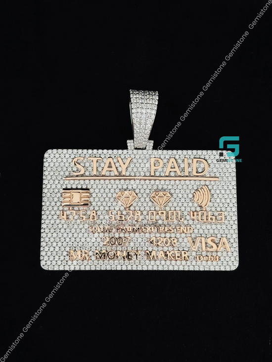 Two Tone ATM Card Rapper Pendant