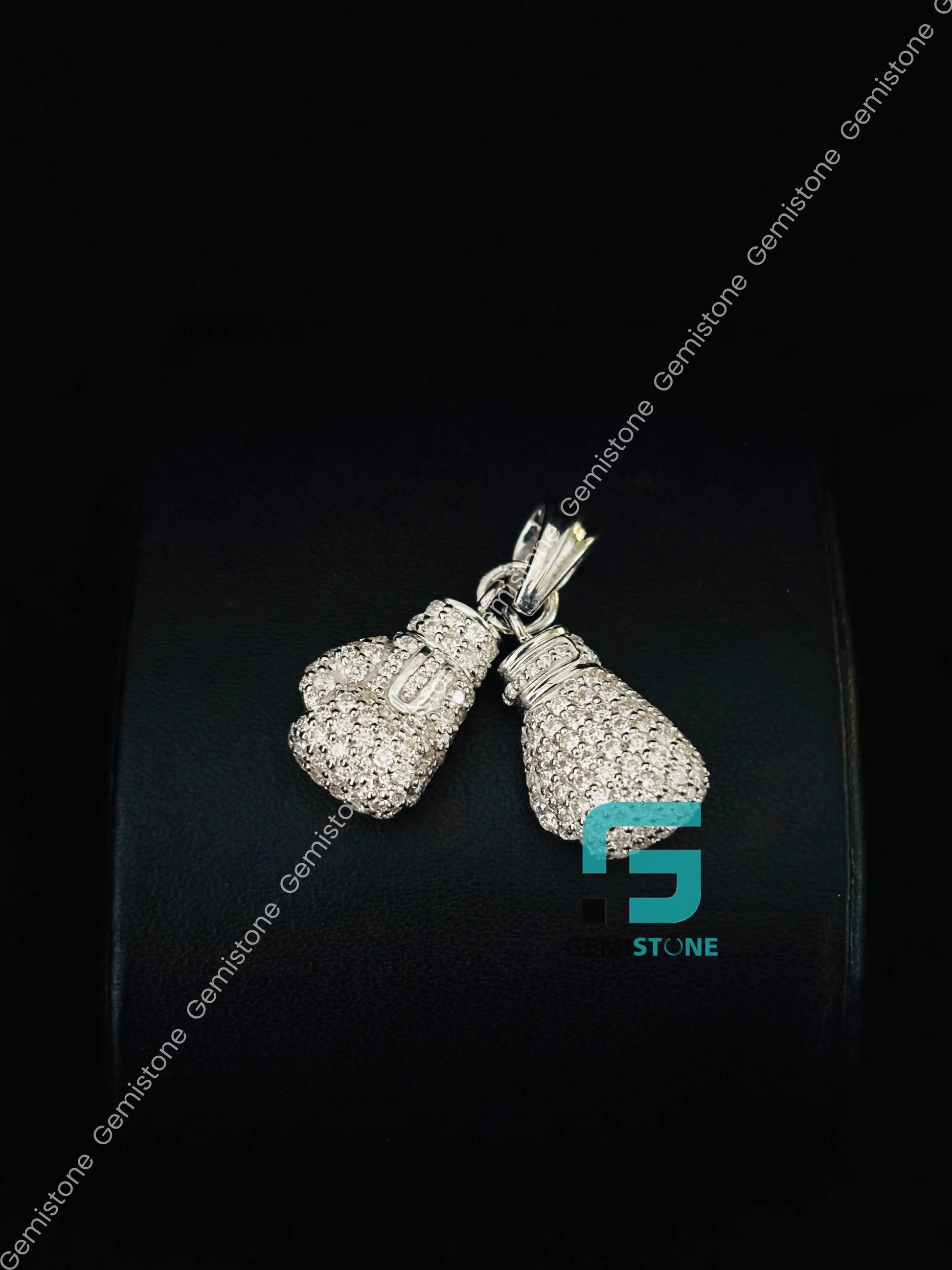 Two Gloves Moissanite Hip Hop Pendant