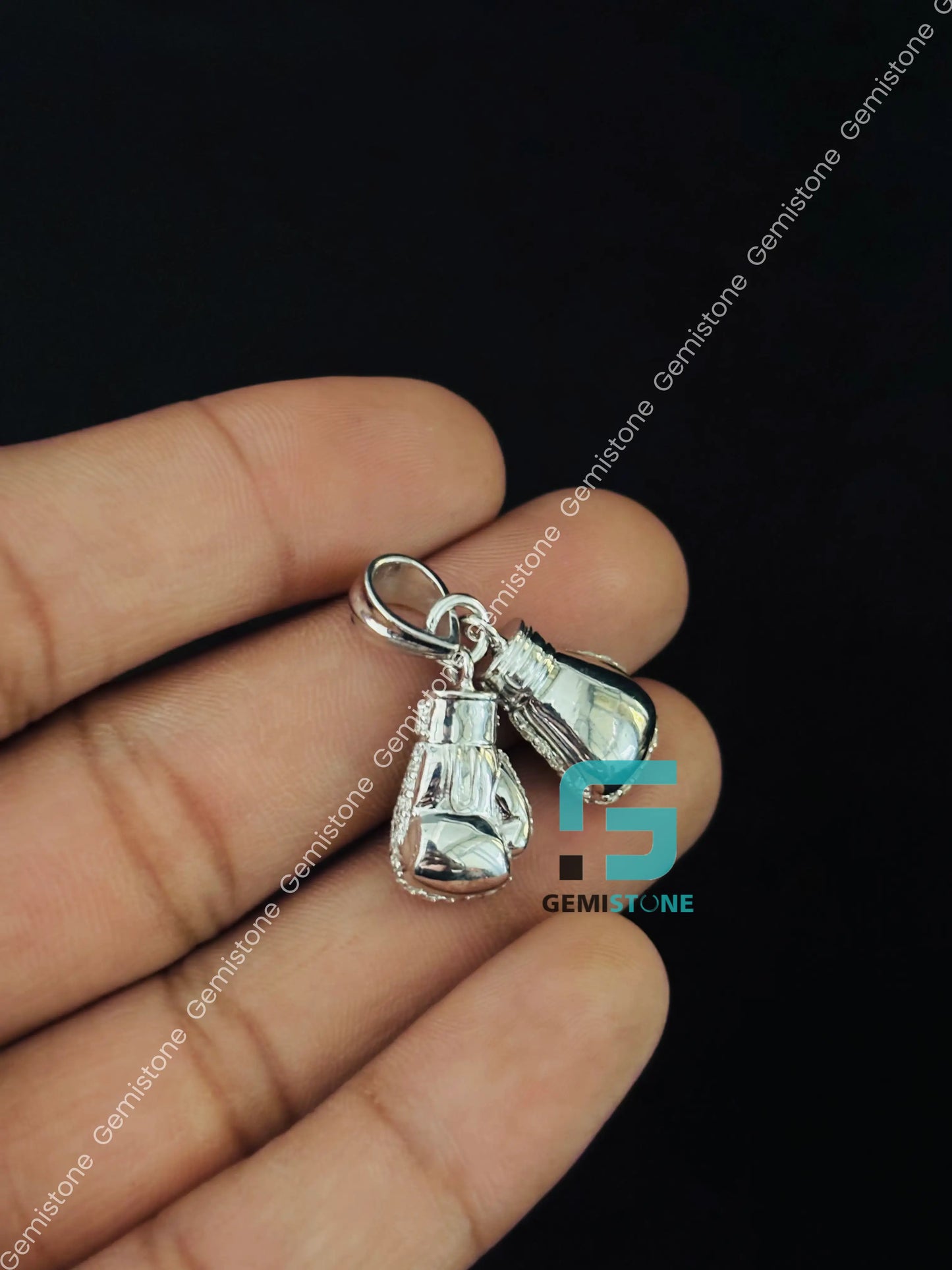 Two Gloves Moissanite Studded Pendant