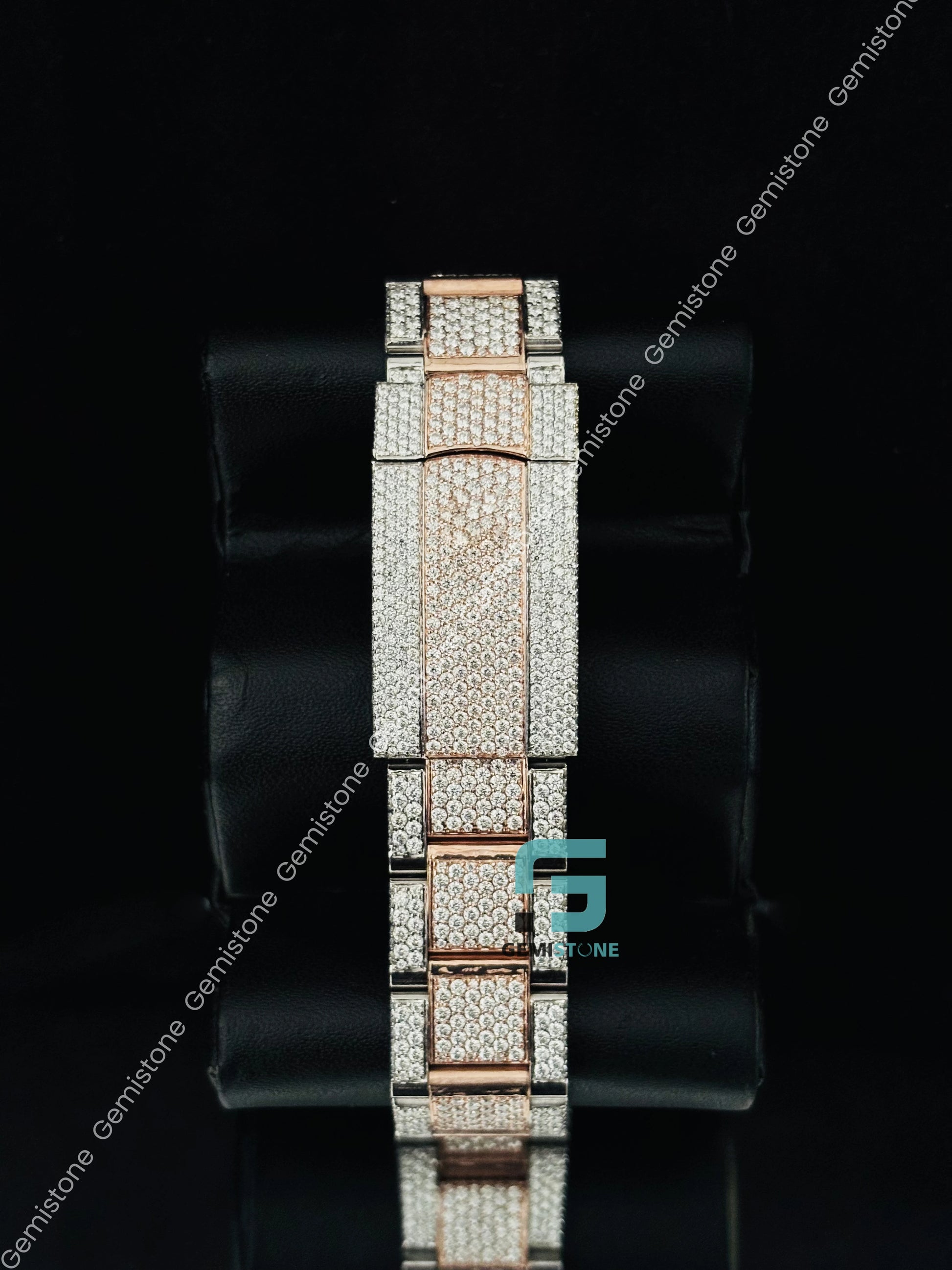 Two Tone Chocolate Dial Moissanite Rolex Diamond Watch