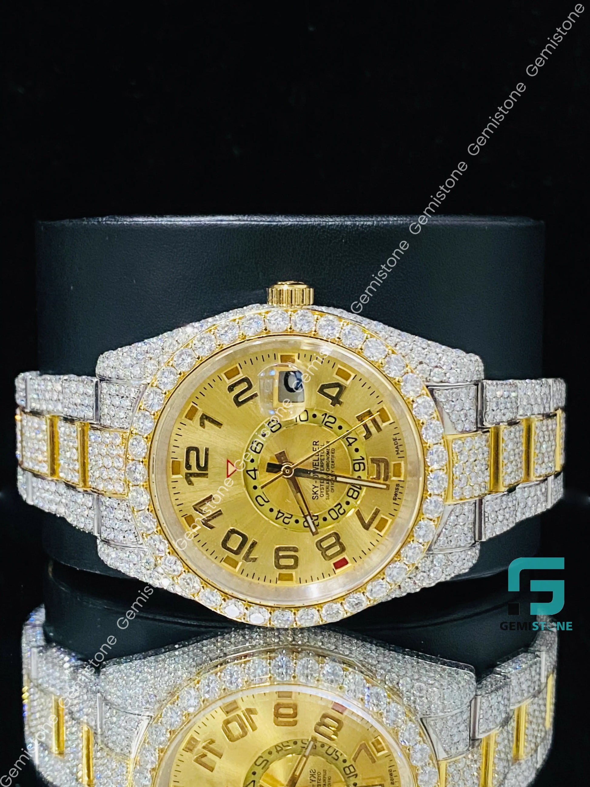Two Tone Hip Hop Moissanite Watch