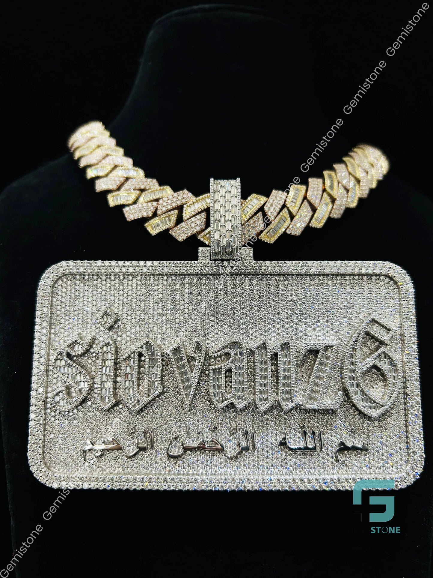 Two Tone Moissanite Hip Hop Cuban Chain