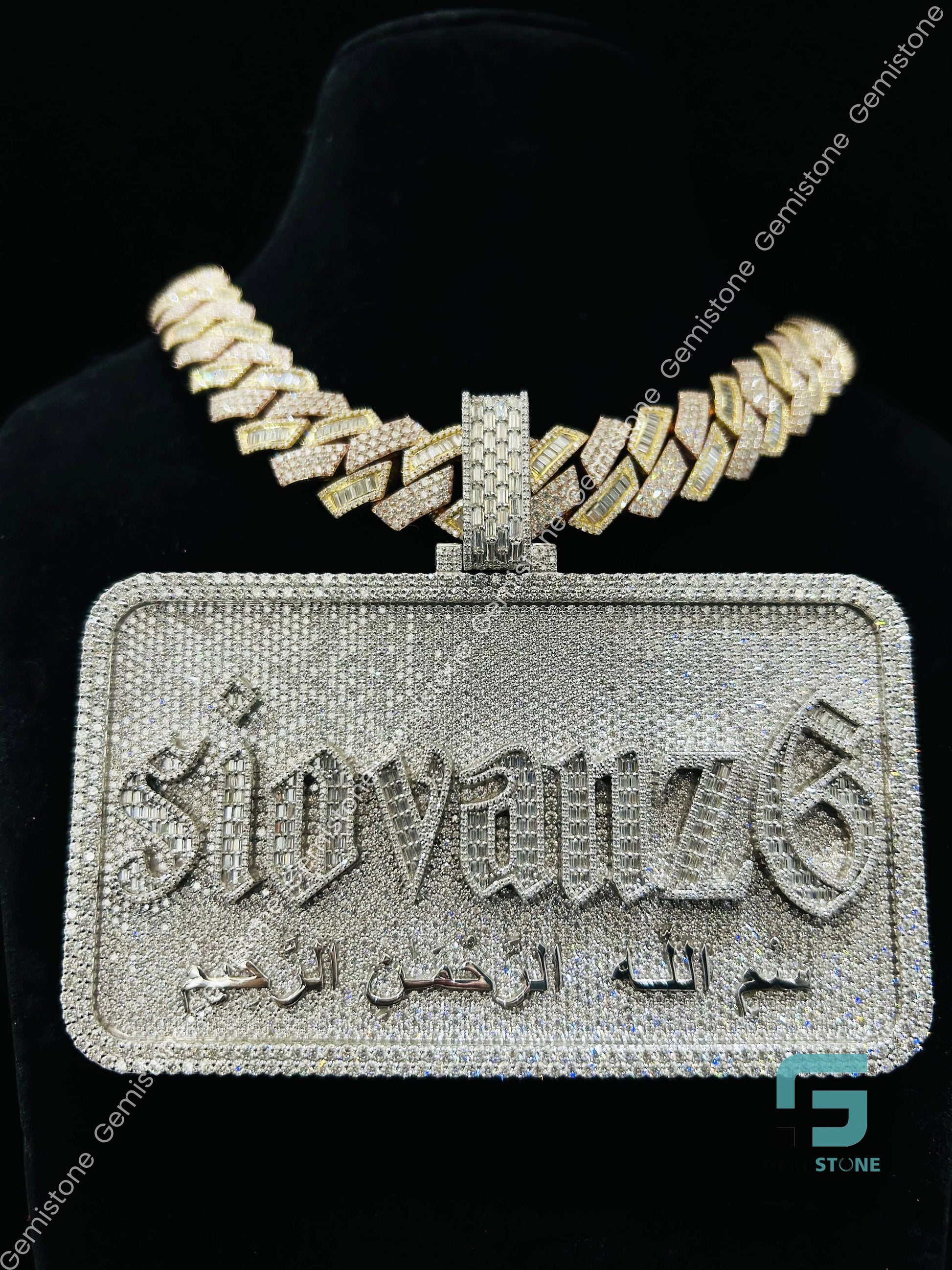 Two Tone Moissanite Hip Hop Cuban Chain
