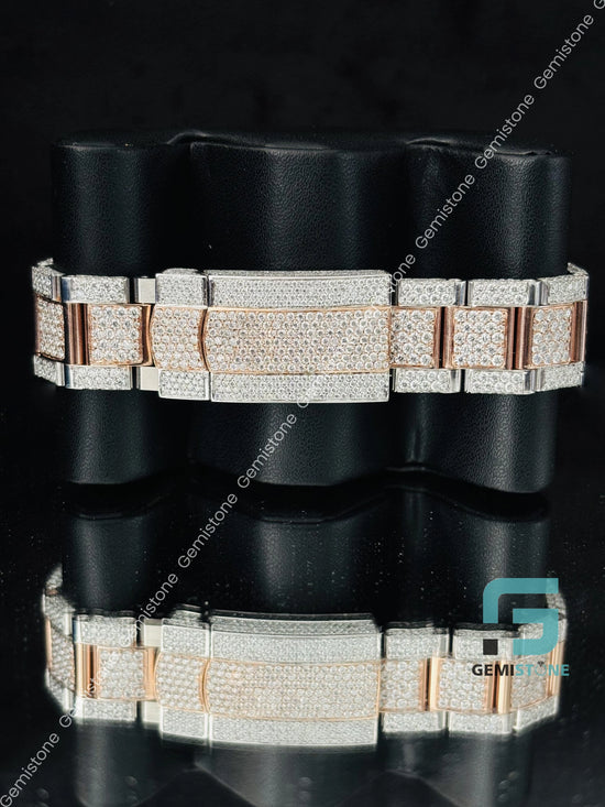 Two Tone Moissanite Iced Out Hip Hop Studded Watch