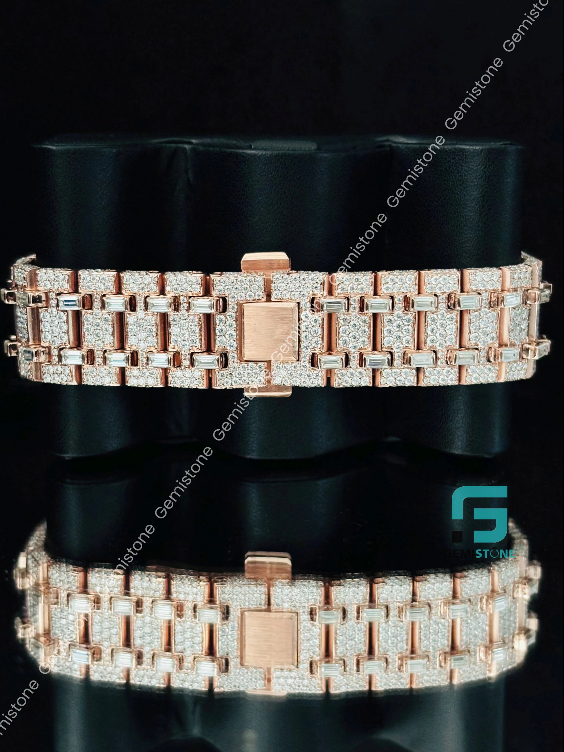 Two Tone Moissanite Stone watch