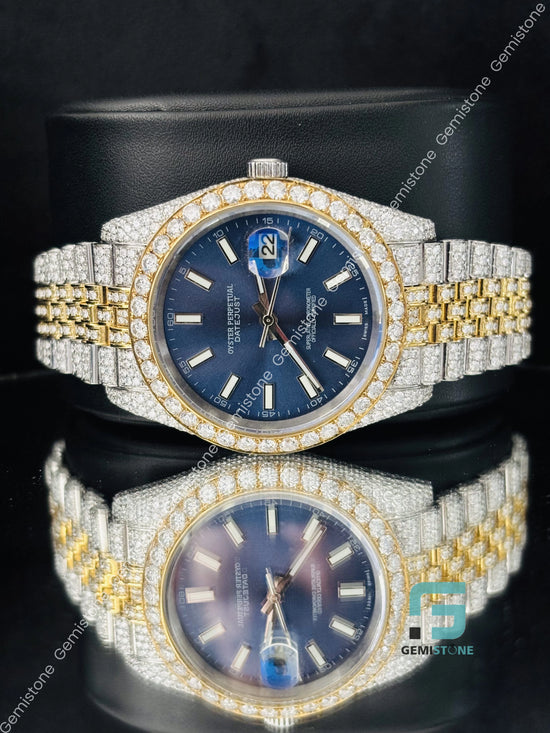 Two Tone Rolex Moissanite Watch