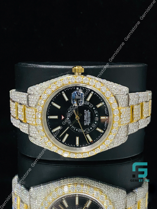 Two_Tone_Sky_Dweller_Moissanite_Diamond_Watch