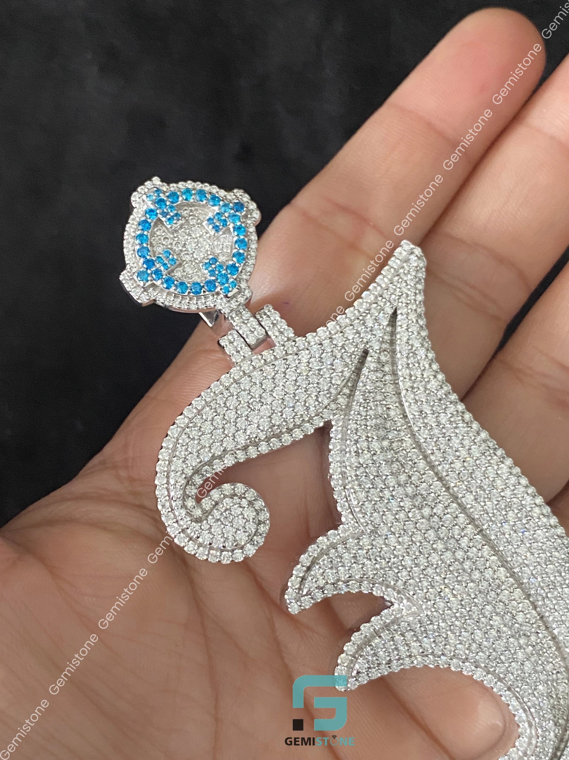 Unique Moissanite Custom Letter Pendant