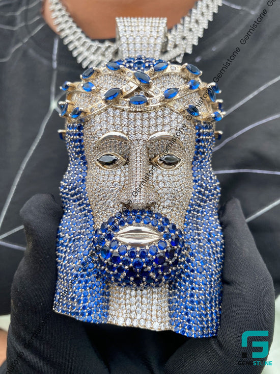 Hip Hop Fully Iced Out VVS Diamond GIANT Jesus Pendant