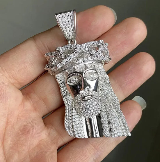 VVS Moissanite Jesus 3D Face Iced Out Hip Hop Pendant