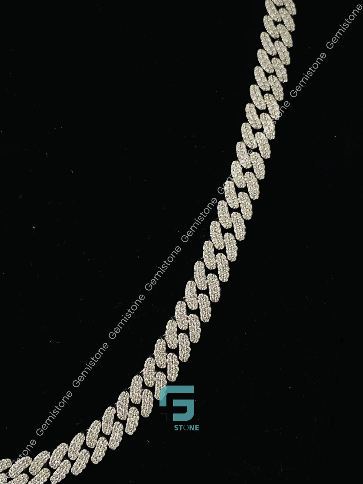 Pressa Rappers Chain 12MM Round & Baguette Moissanite Hip Hop Cuban Link Chains – Gemistone