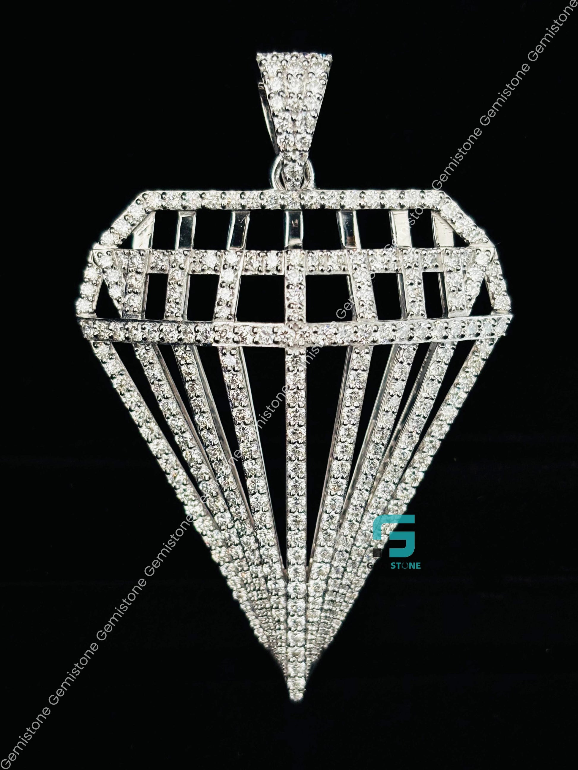 VVS Moissanite Diamond Shape Studded Pendant