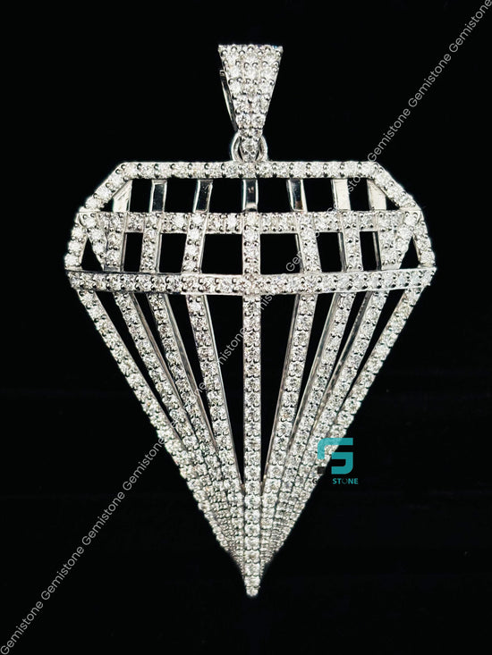 VVS Moissanite Diamond Shape Studded Pendant