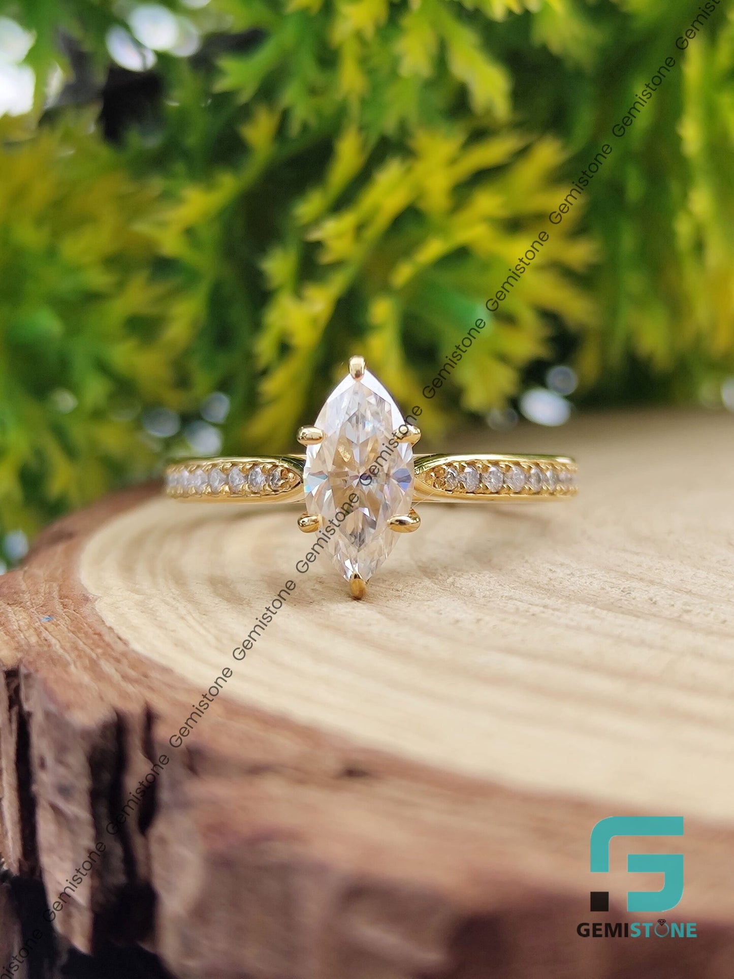 2 CT Moissanite Vintage Marquise Cut Diamond Ring