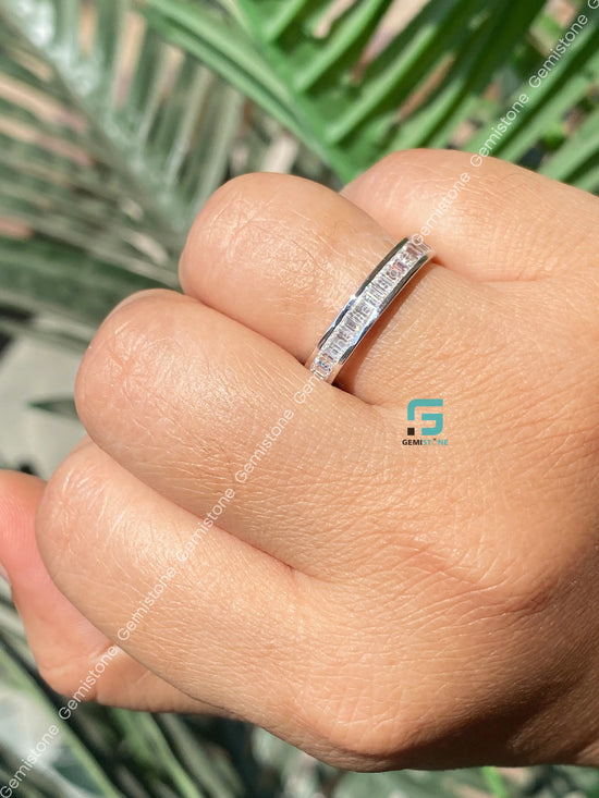 Vintage Baguette Cut Moissanite Wedding Band For Women