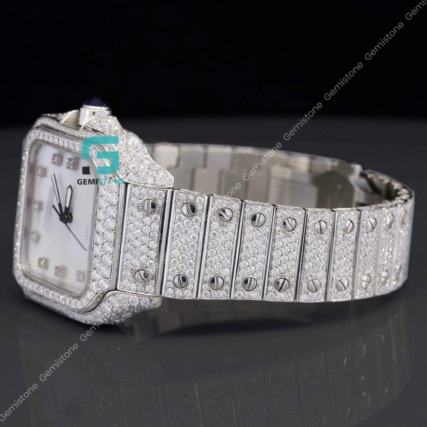 Men's VVS Moissanite Hip Hop Fully Iced Out Luxury Watch