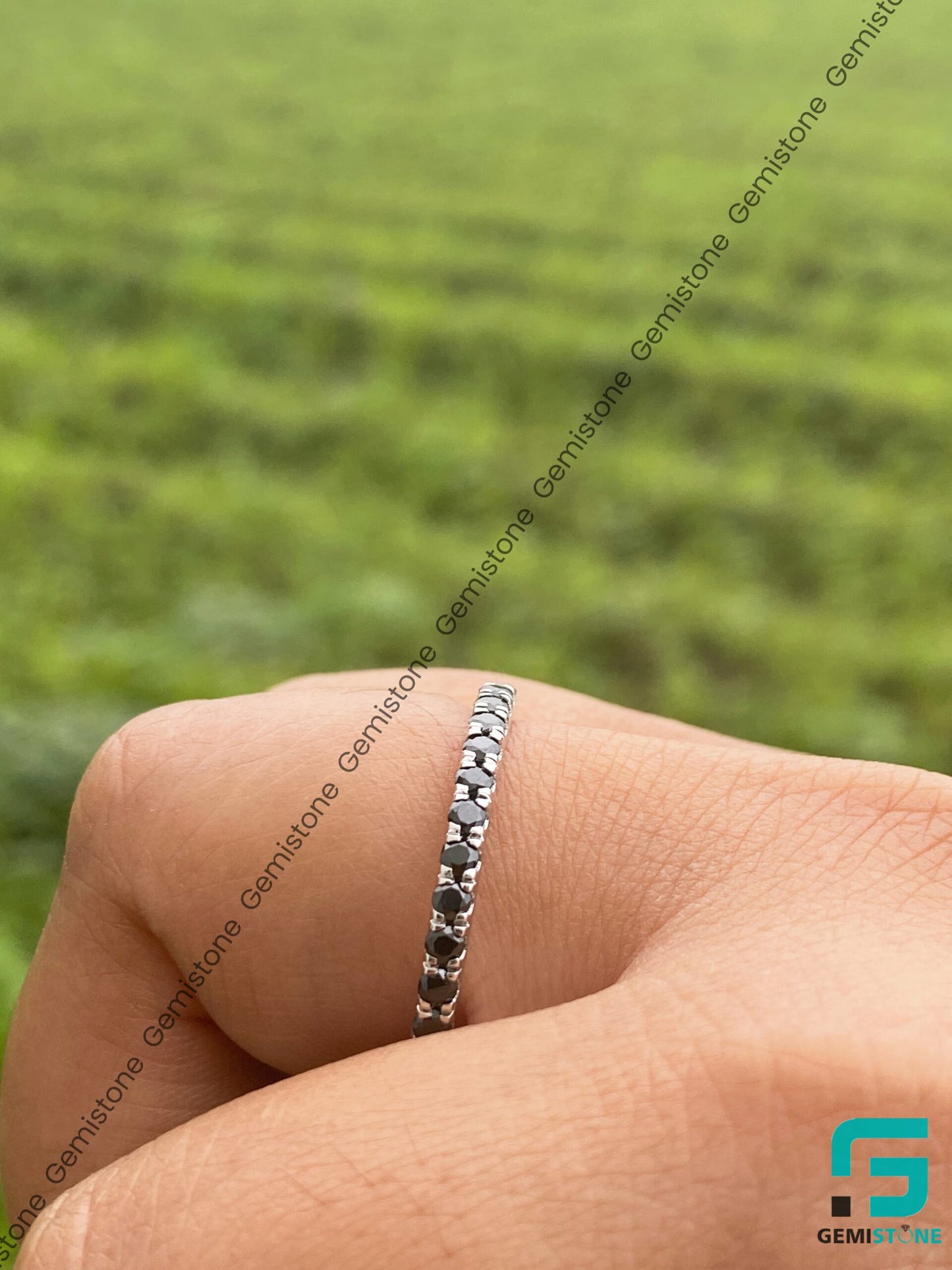 Shop Women's Full Eternity Wedding Black Diamond Band