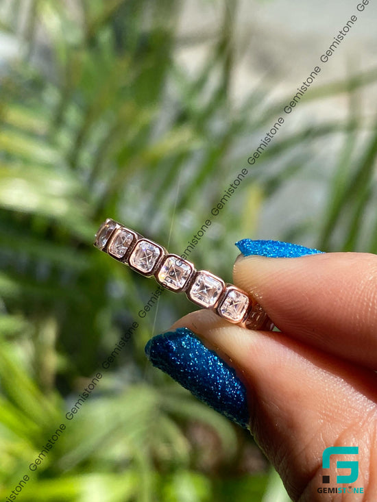 Elegant 5.50 CTW Full Eternity Asscher Bezel Set Wedding Band