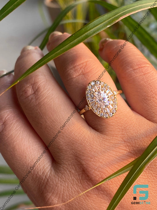 Wedding Oval Cut Cluster Ring