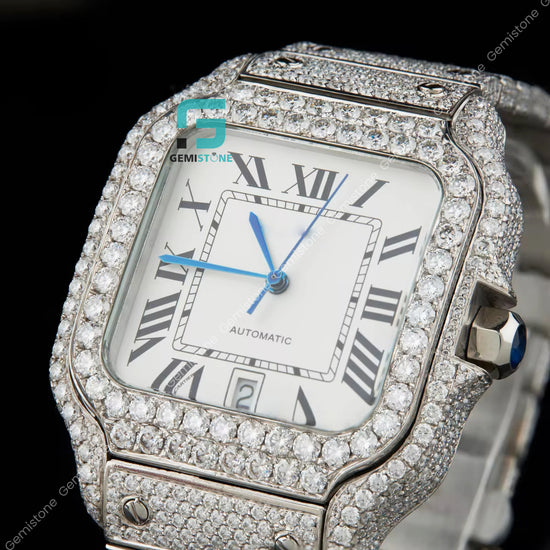 White-Dial-Moissanite-watch