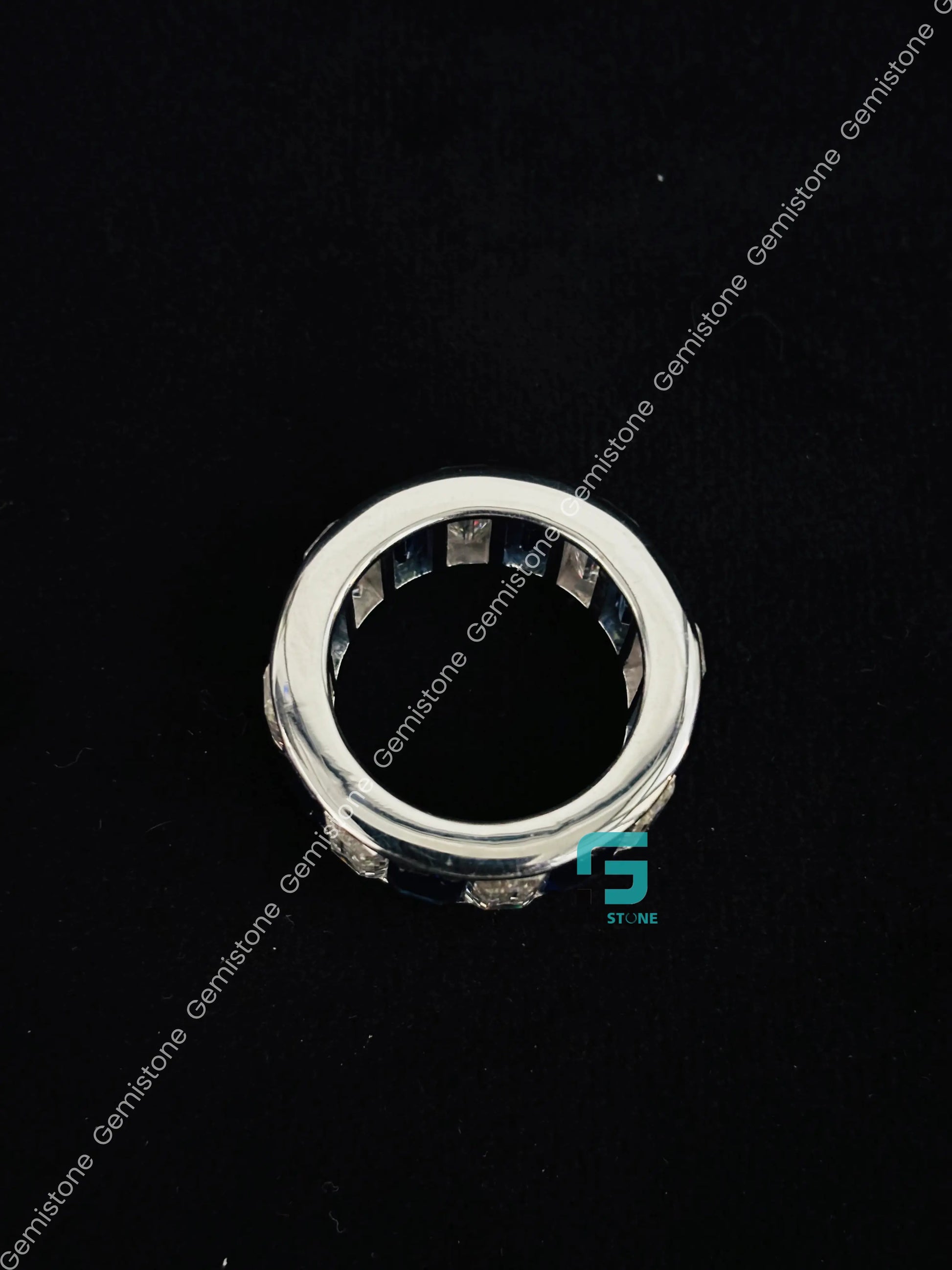 White Baguette Moissanite Full Eternity Band
