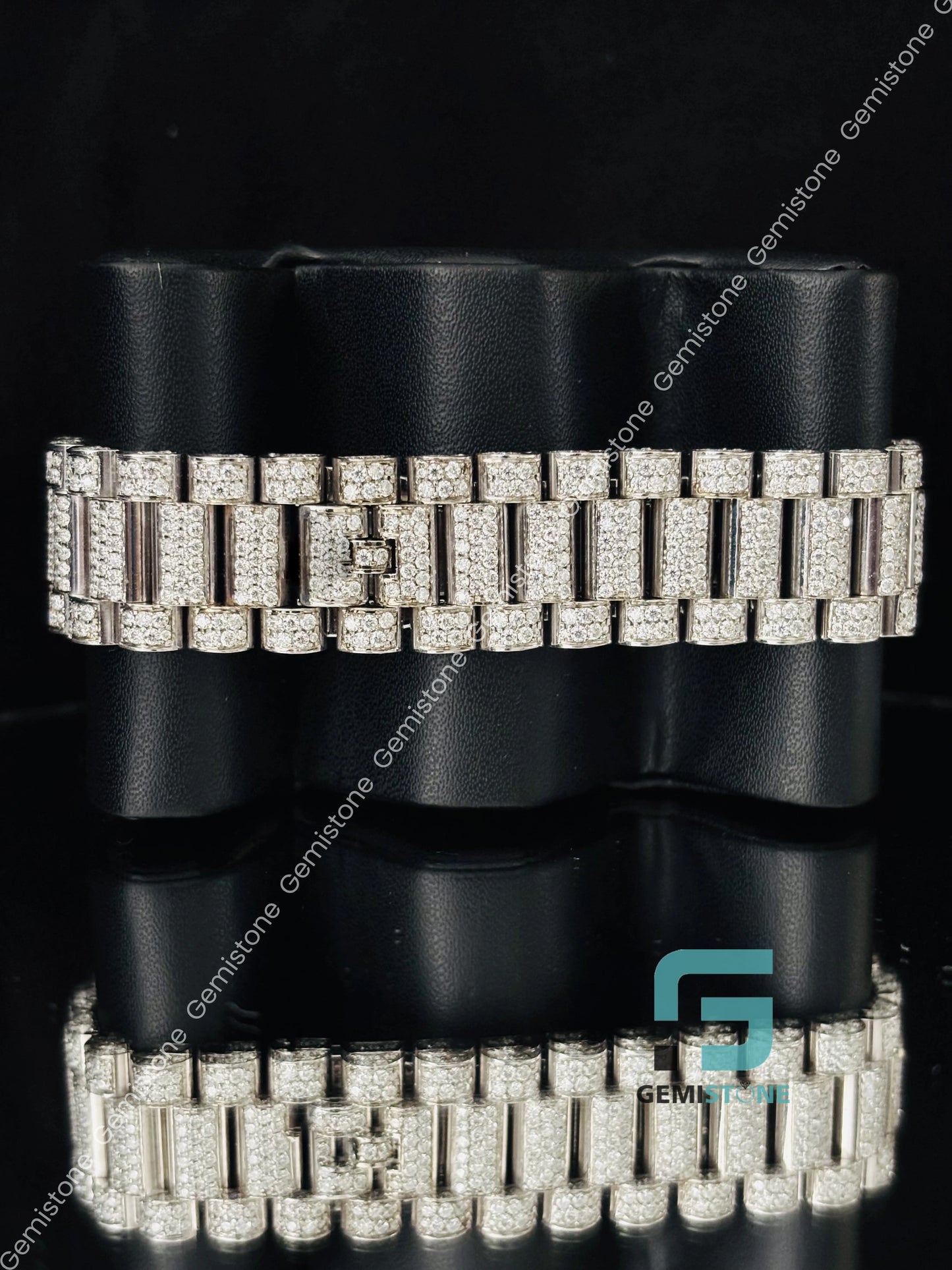 White Dial Moissanite Iced Out VVS Watch For Him
