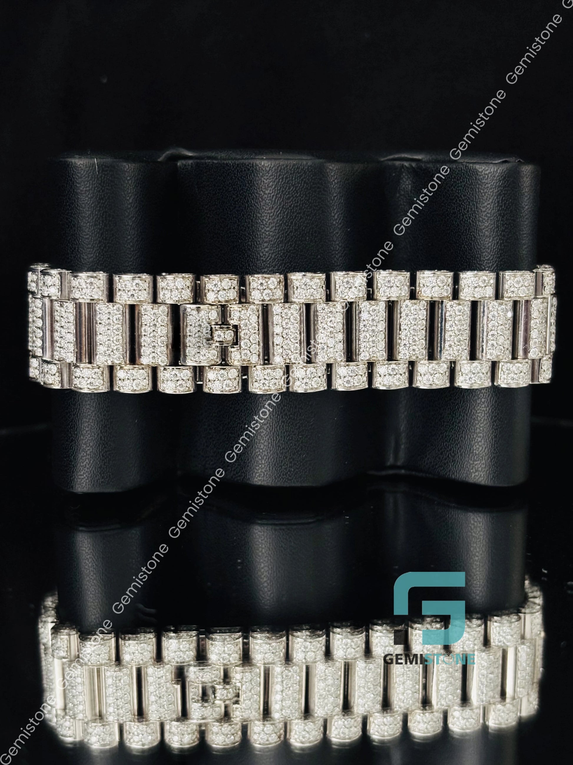 White Dial Moissanite Iced Out VVS Watch For Him