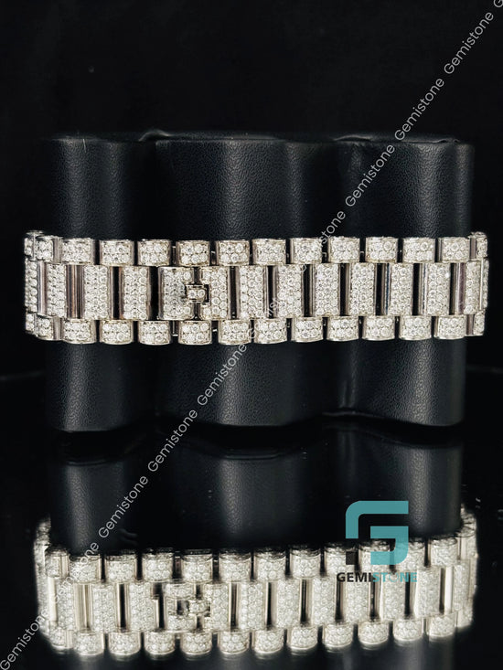 White Dial Moissanite Iced Out VVS Watch For Him