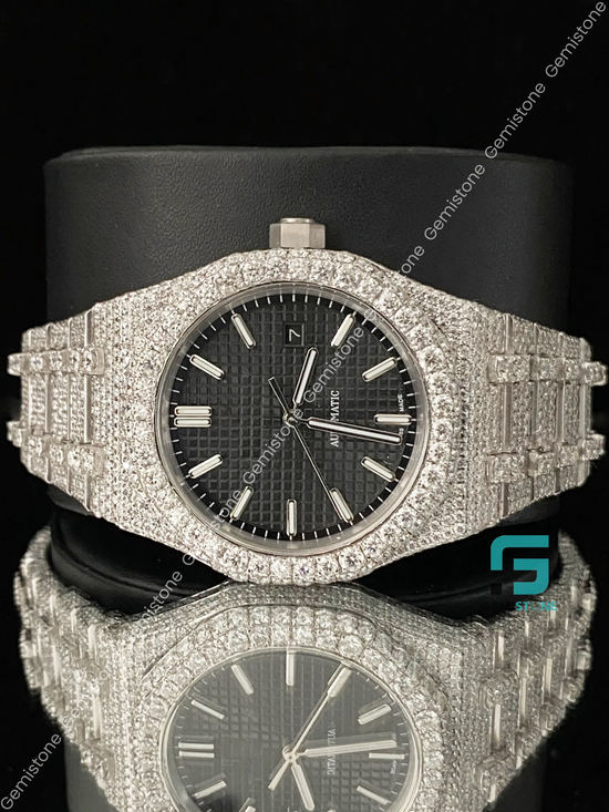 White Dial Moissanite Watch for Men