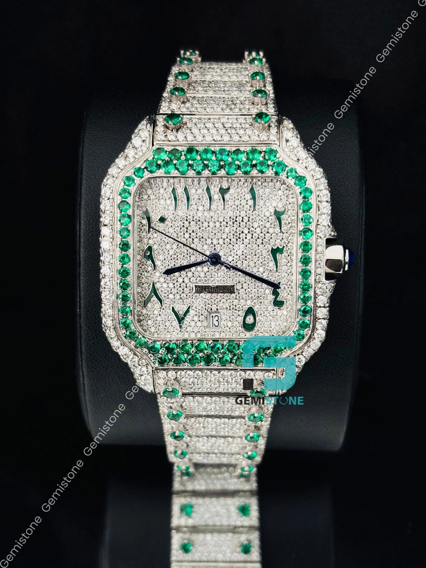 White Green Moissanite Stone