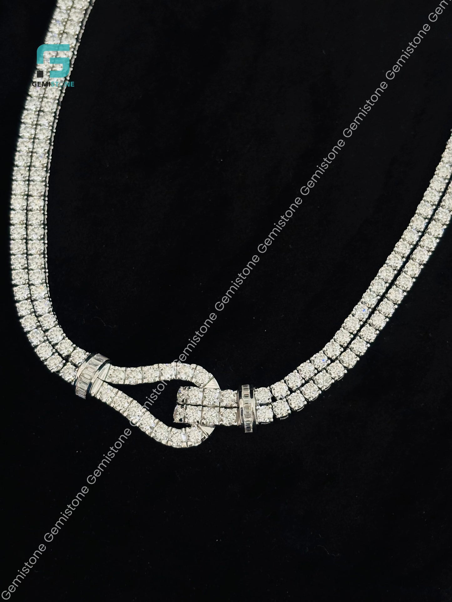 Women Lasso Moissanite Necklace In 925 Sterling Silver