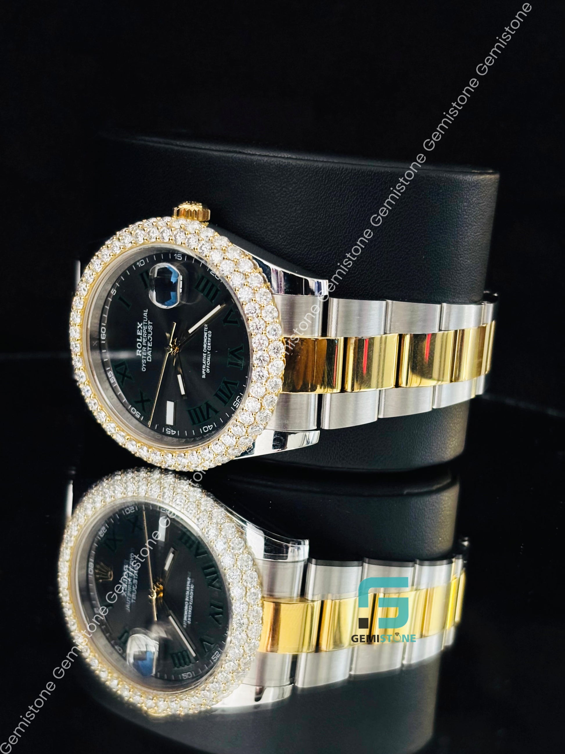 Women Wimbledon Dial Moissanite Bezel Dial Watch