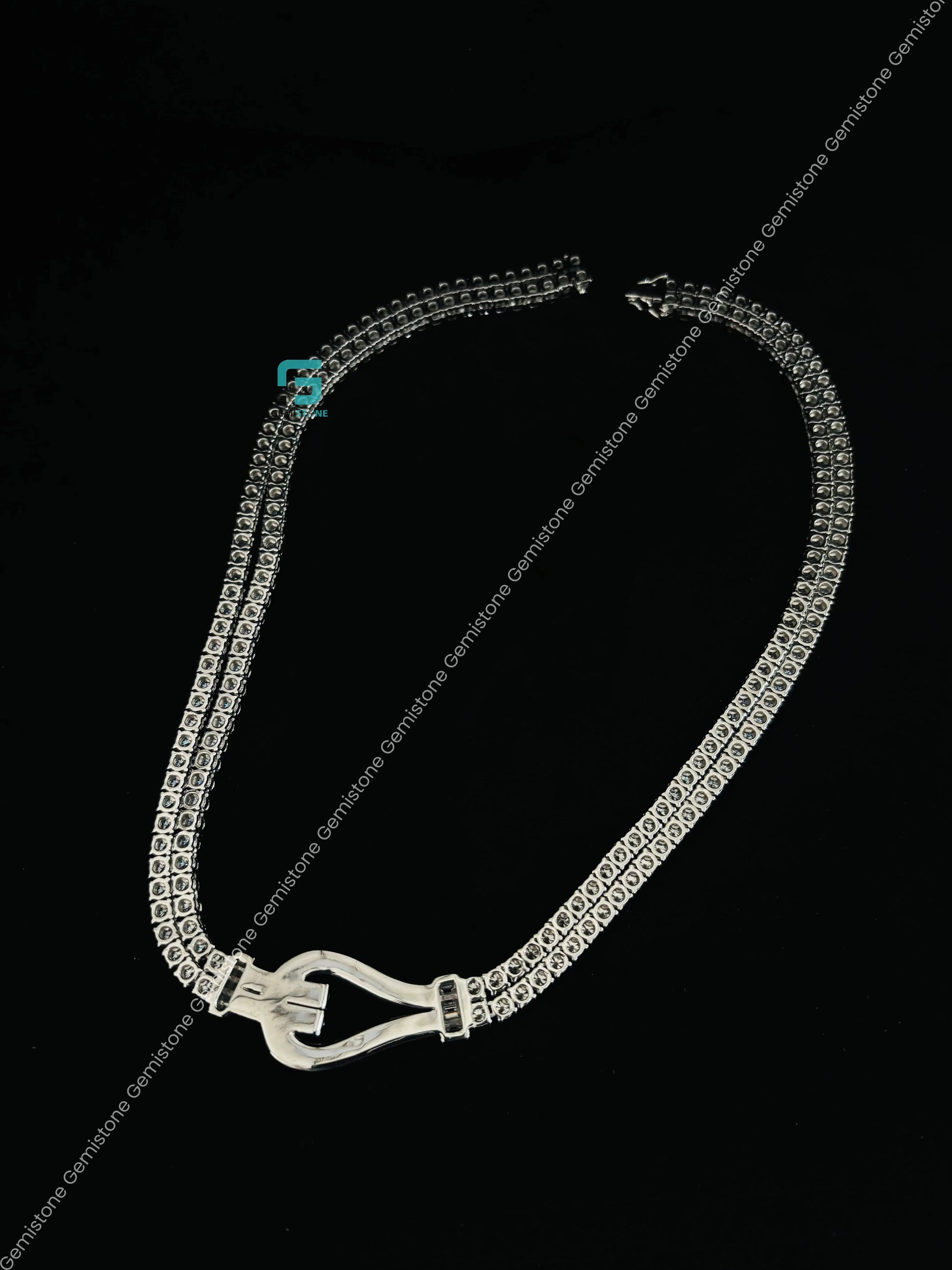 Women_s Lasso Moissanite Necklace In 925 Sterling Silver