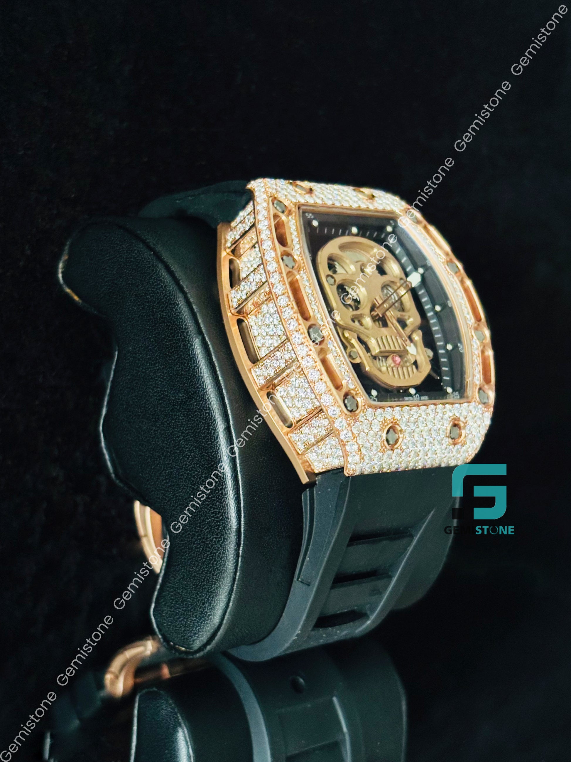 Wrist Skeleton Dial Moissanite Watch