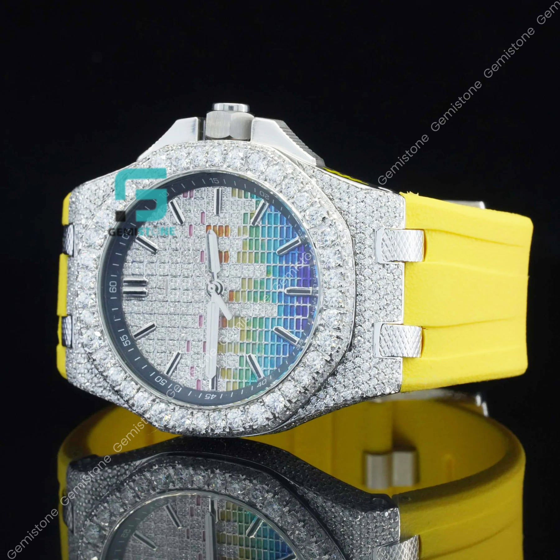 Yellow-Rubber-Band-Diamond-Watch