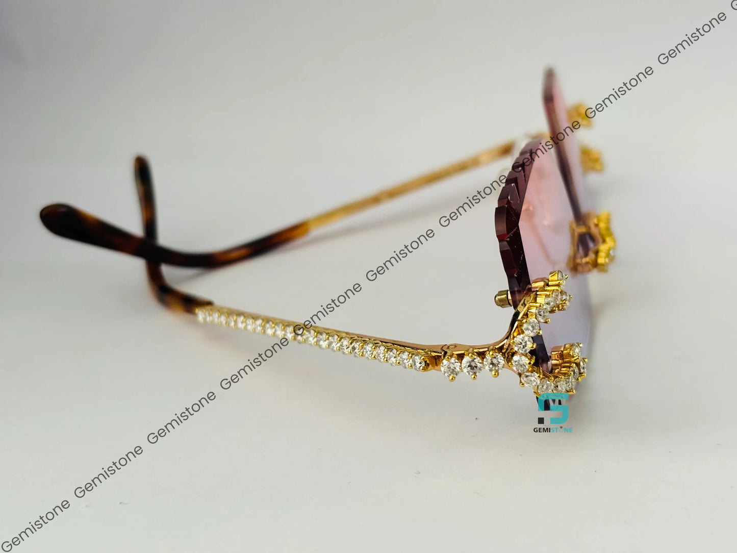 Yellow Gold Moissanite Sun Glasses