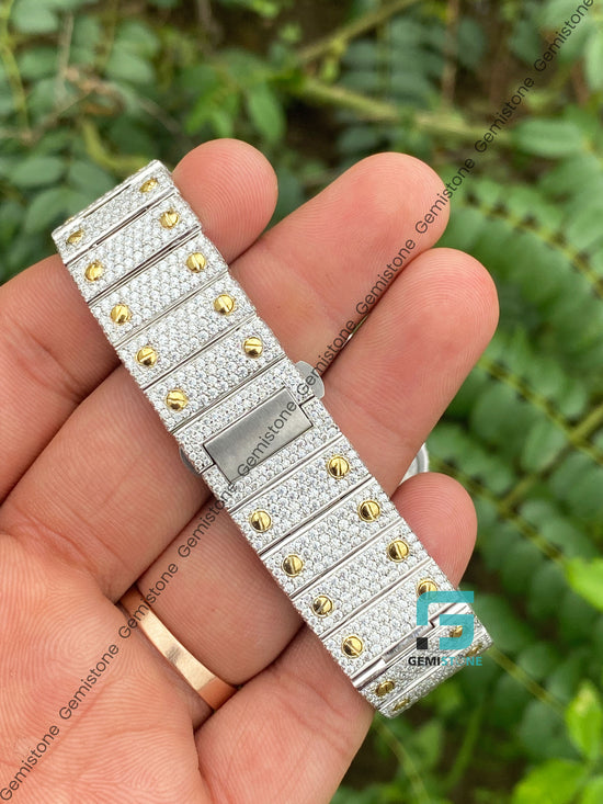 VVS Diamond Mens Two Tone Moissanite Automatic Watch
