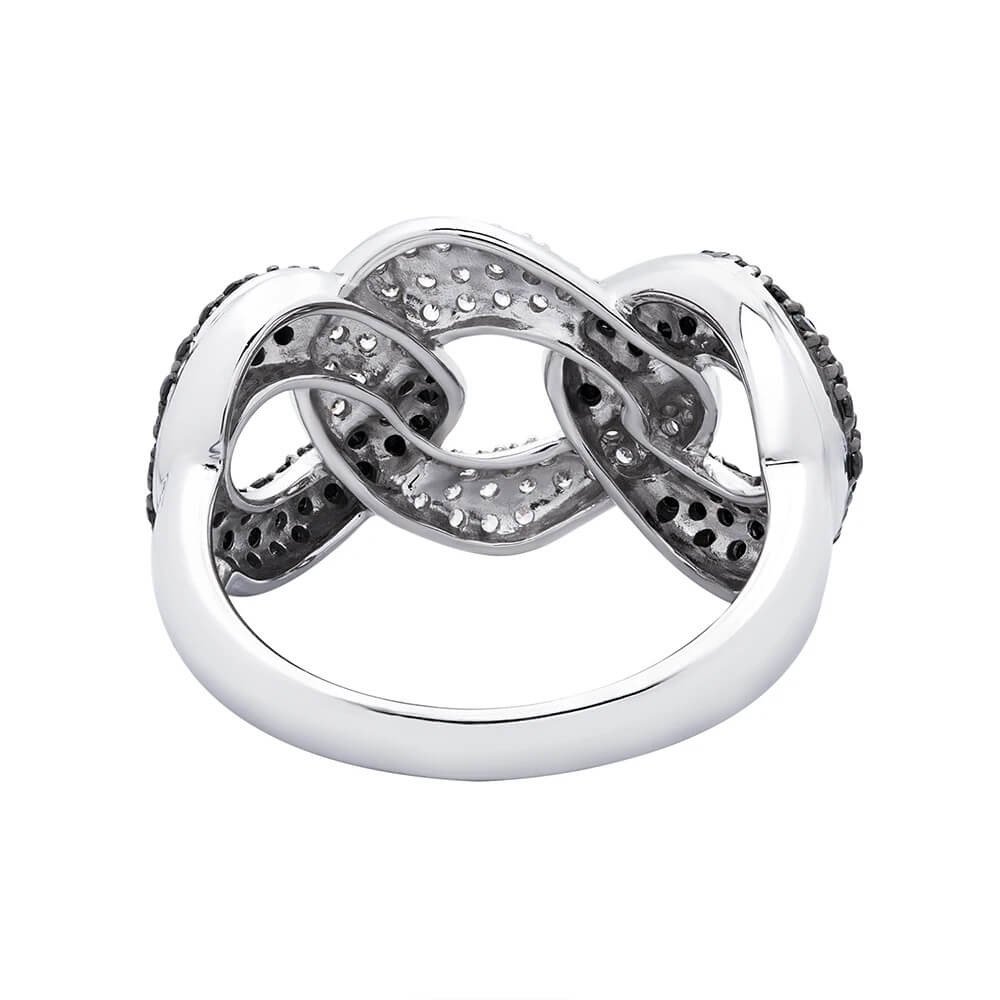 Alternate Black & White Moissanite BIG Cuban Link Ring