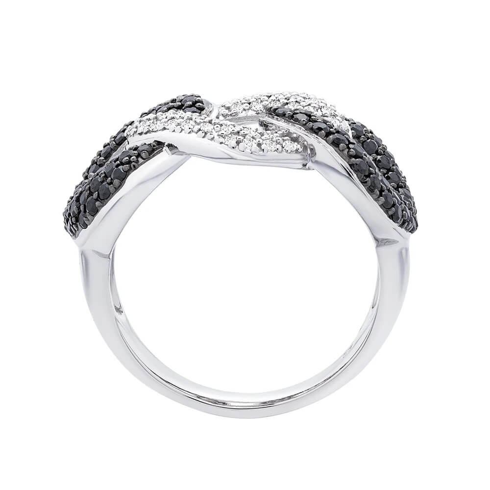 Alternate Black & White Moissanite BIG Cuban Link Ring