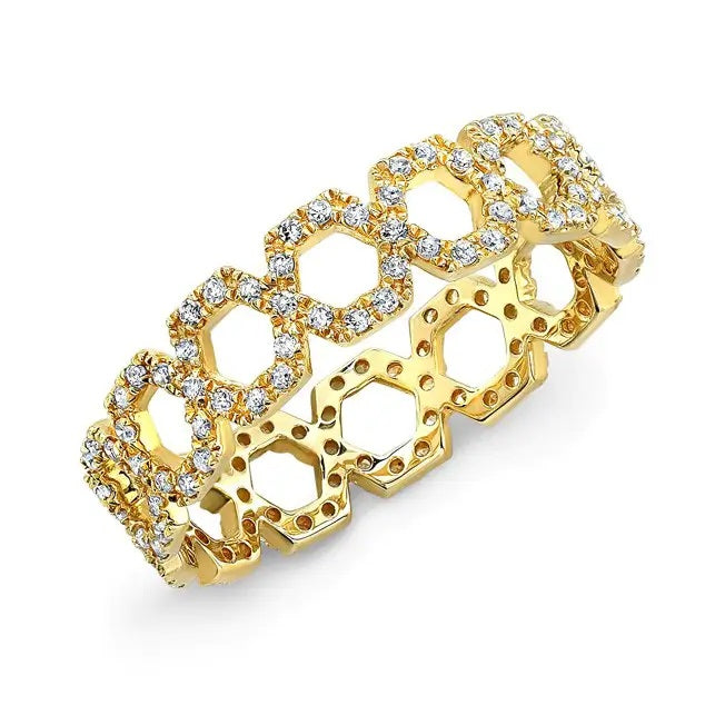 Hexagon Diamond Eternity Band For Women
