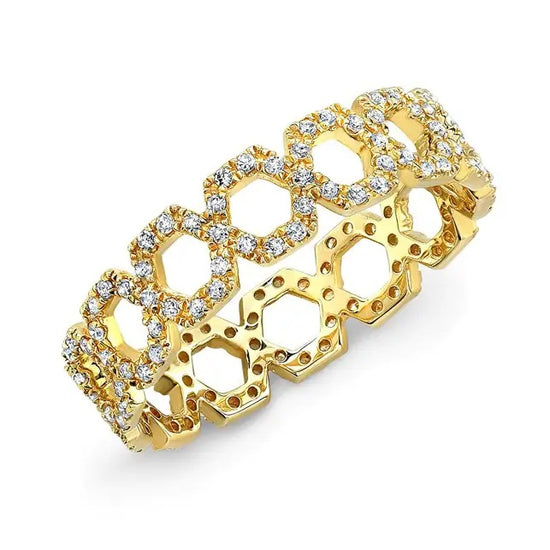 Hexagon Diamond Eternity Band For Women