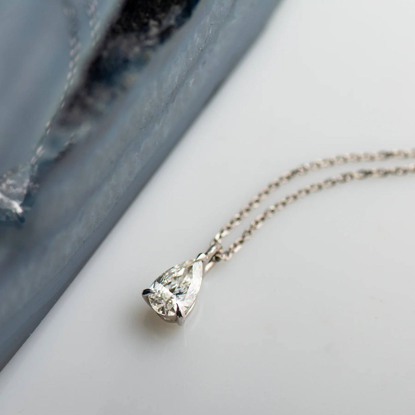 1 Carat Pear Cut Moissanite Diamond Pendant For Women