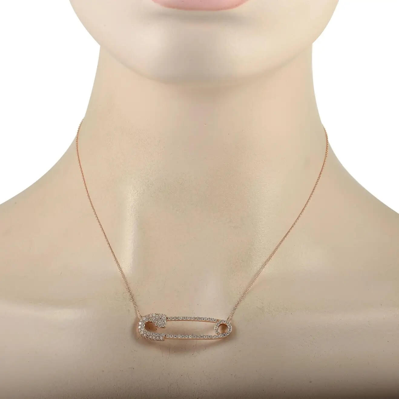 Unique Gold Safety Pin Necklace for Women