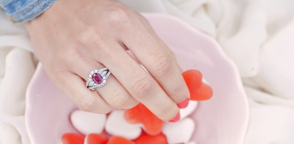 Red Ruby Engagement Rings for Women