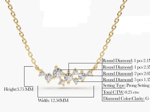 Nine-Diamond-Cluster-Necklace-diamoension