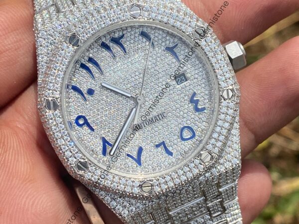 Blue Arabic Number Icy Watch